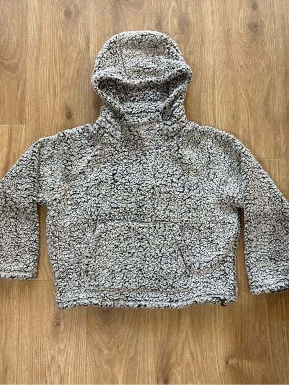 PINK Victoria's Secret Gray Sherpa Hoodie Medium